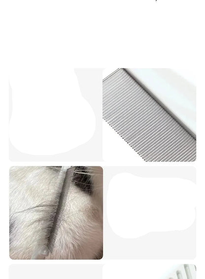 Flea Comb Dog Cat Hair Removal Brush Stainless Steel Dense Teeth Inline Comb Portable Pet Universal Grooming Cleaning Supplies - Checkouts UK
