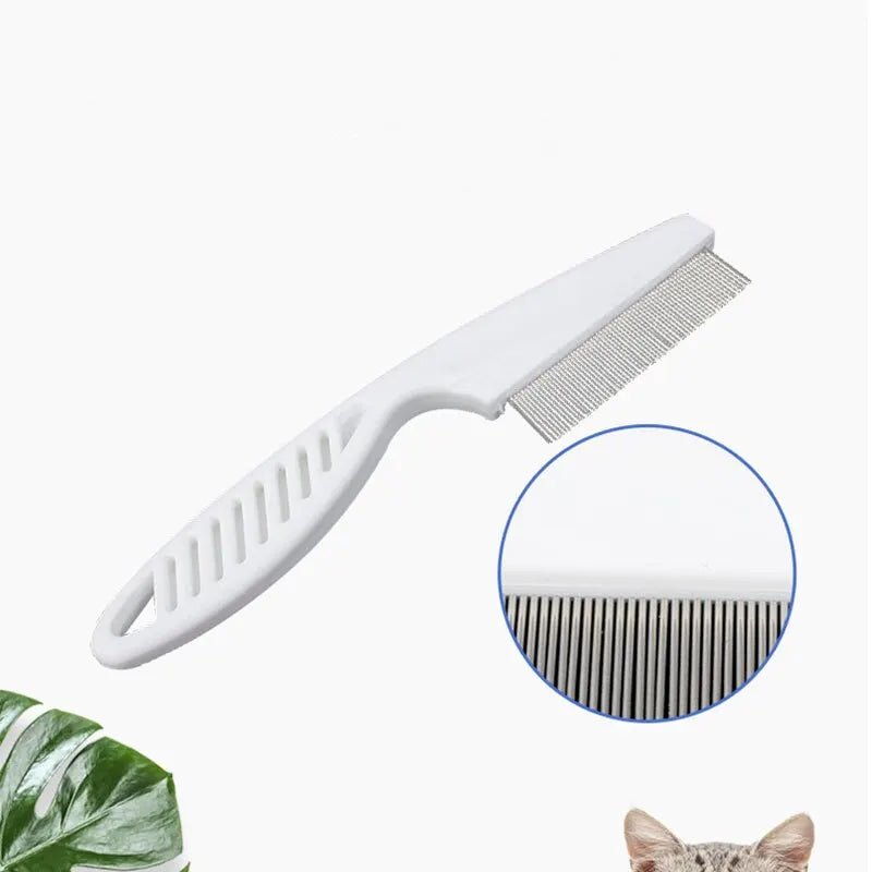 Flea Comb Dog Cat Hair Removal Brush Stainless Steel Dense Teeth Inline Comb Portable Pet Universal Grooming Cleaning Supplies - Checkouts UK