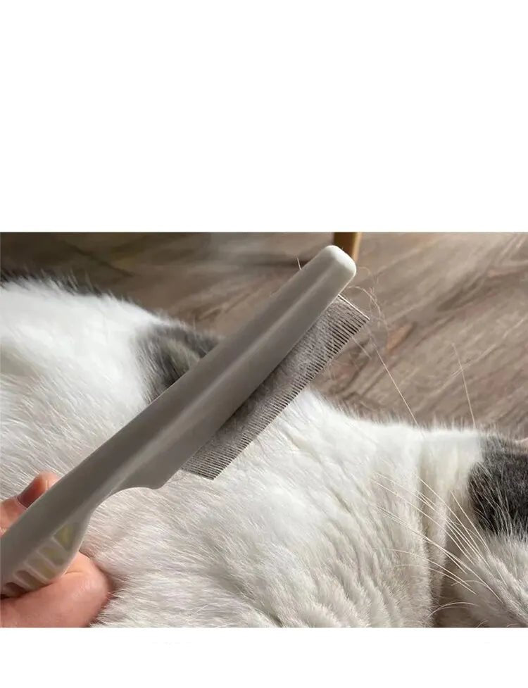 Flea Comb Dog Cat Hair Removal Brush Stainless Steel Dense Teeth Inline Comb Portable Pet Universal Grooming Cleaning Supplies - Checkouts UK