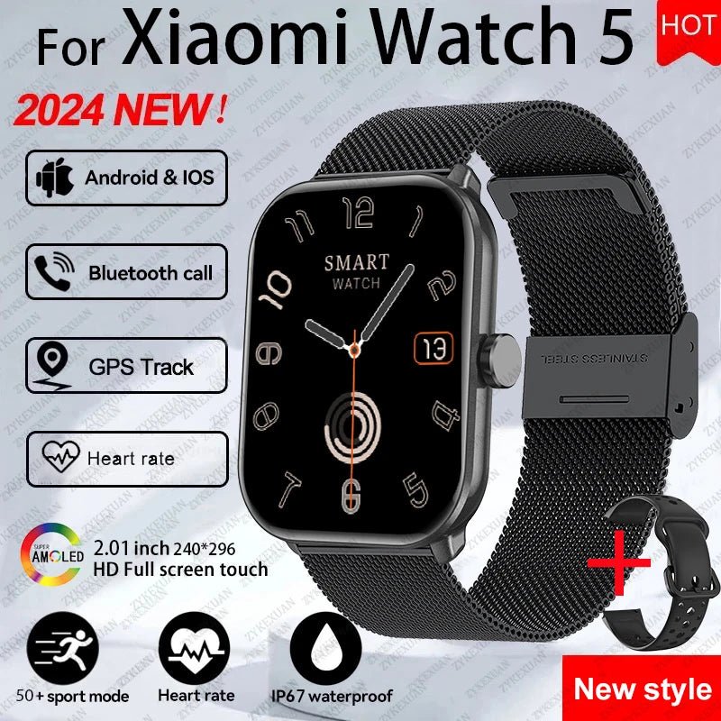 For Xiaomi Watch 5 Global Version Men Women HD AMOLED Screen Heart Rate Bluetooth Call GPS Track Waterproof Sports Smart Watch - Checkouts USA