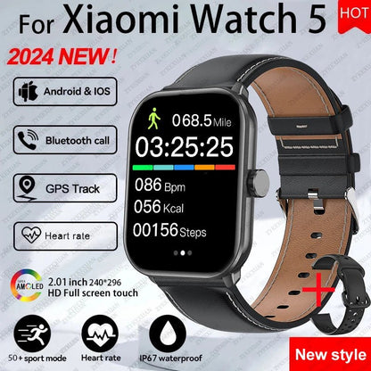 For Xiaomi Watch 5 Global Version Men Women HD AMOLED Screen Heart Rate Bluetooth Call GPS Track Waterproof Sports Smart Watch - Checkouts USA