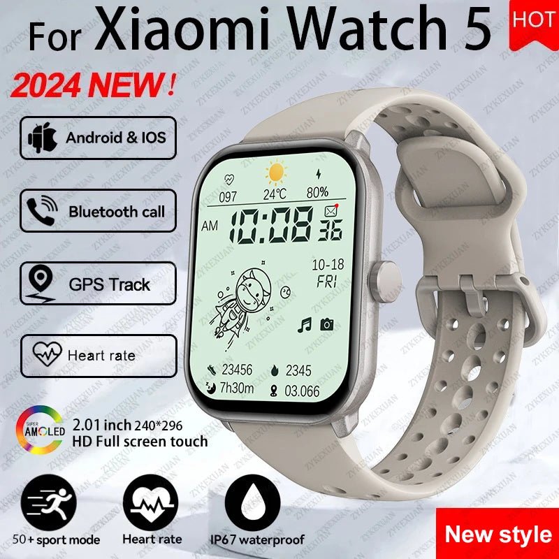 For Xiaomi Watch 5 Global Version Men Women HD AMOLED Screen Heart Rate Bluetooth Call GPS Track Waterproof Sports Smart Watch - Checkouts USA