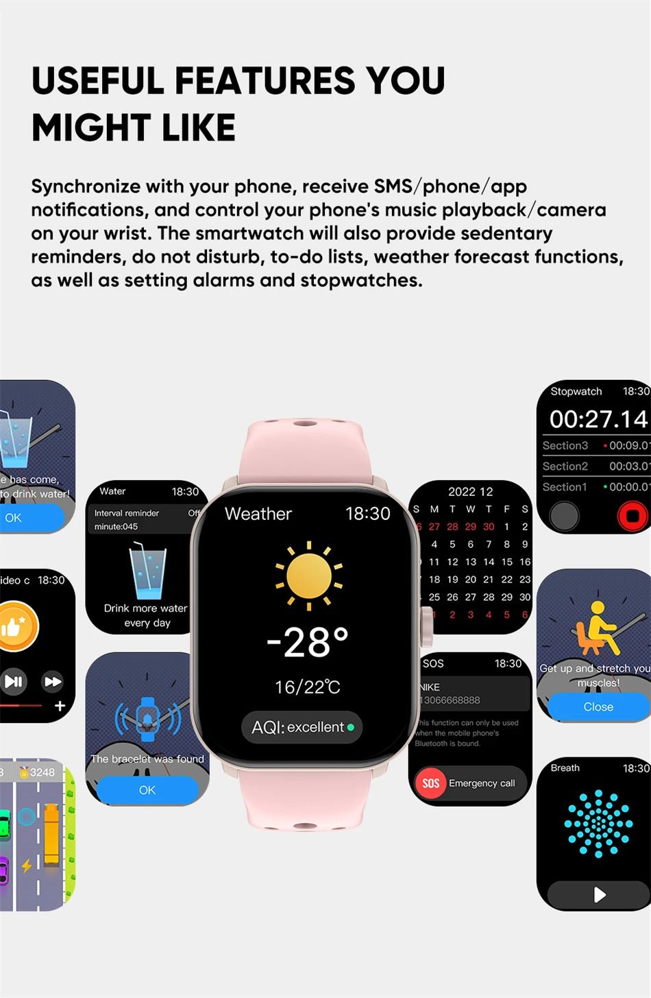 For Xiaomi Watch 5 Global Version Men Women HD AMOLED Screen Heart Rate Bluetooth Call GPS Track Waterproof Sports Smart Watch - Checkouts USA