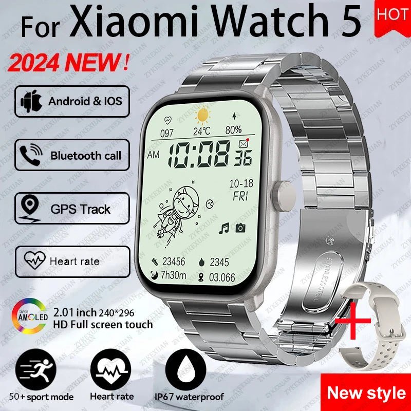 For Xiaomi Watch 5 Global Version Men Women HD AMOLED Screen Heart Rate Bluetooth Call GPS Track Waterproof Sports Smart Watch - Checkouts USA