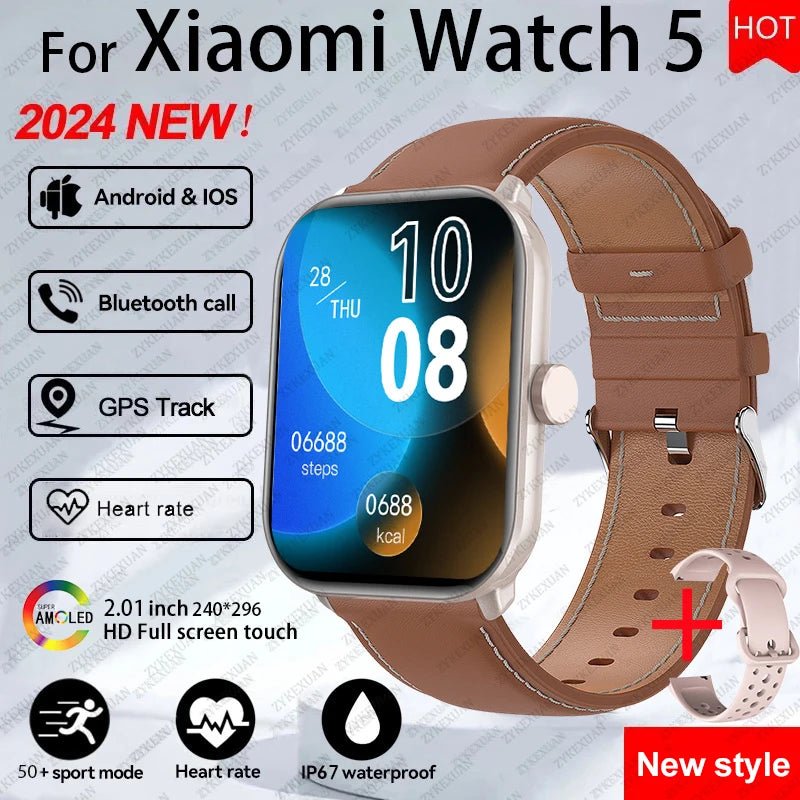 For Xiaomi Watch 5 Global Version Men Women HD AMOLED Screen Heart Rate Bluetooth Call GPS Track Waterproof Sports Smart Watch - Checkouts USA
