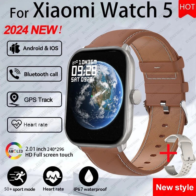 For Xiaomi Watch 5 Global Version Men Women HD AMOLED Screen Heart Rate Bluetooth Call GPS Track Waterproof Sports Smart Watch - Checkouts USA