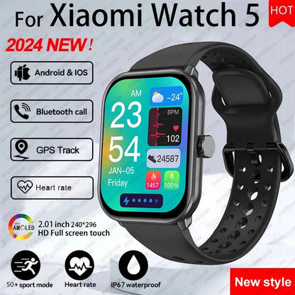 For Xiaomi Watch 5 Global Version Men Women HD AMOLED Screen Heart Rate Bluetooth Call GPS Track Waterproof Sports Smart Watch - Checkouts USA