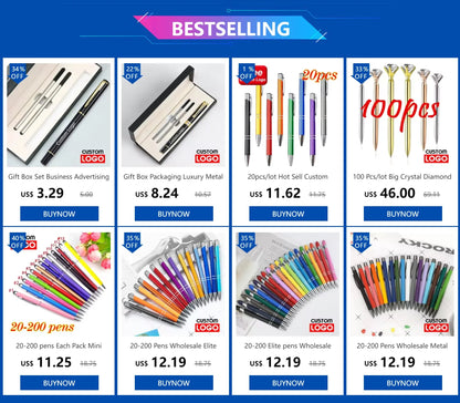 Gift Box Packaging Luxury Metal Ballpoint Pens School Business Office Signature Roller Pen Student Stationery Supplies Writing - Checkouts USA