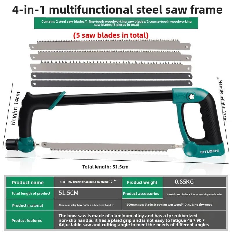 Hacksaw Home Mini Hand Saw, Bow Multipurpose Iron Saw, Rack Woodworking Tools Metal Cutting Small Data - Checkouts USA