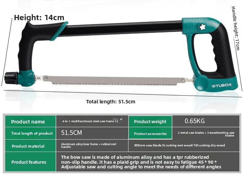 Hacksaw Home Mini Hand Saw, Bow Multipurpose Iron Saw, Rack Woodworking Tools Metal Cutting Small Data - Checkouts USA