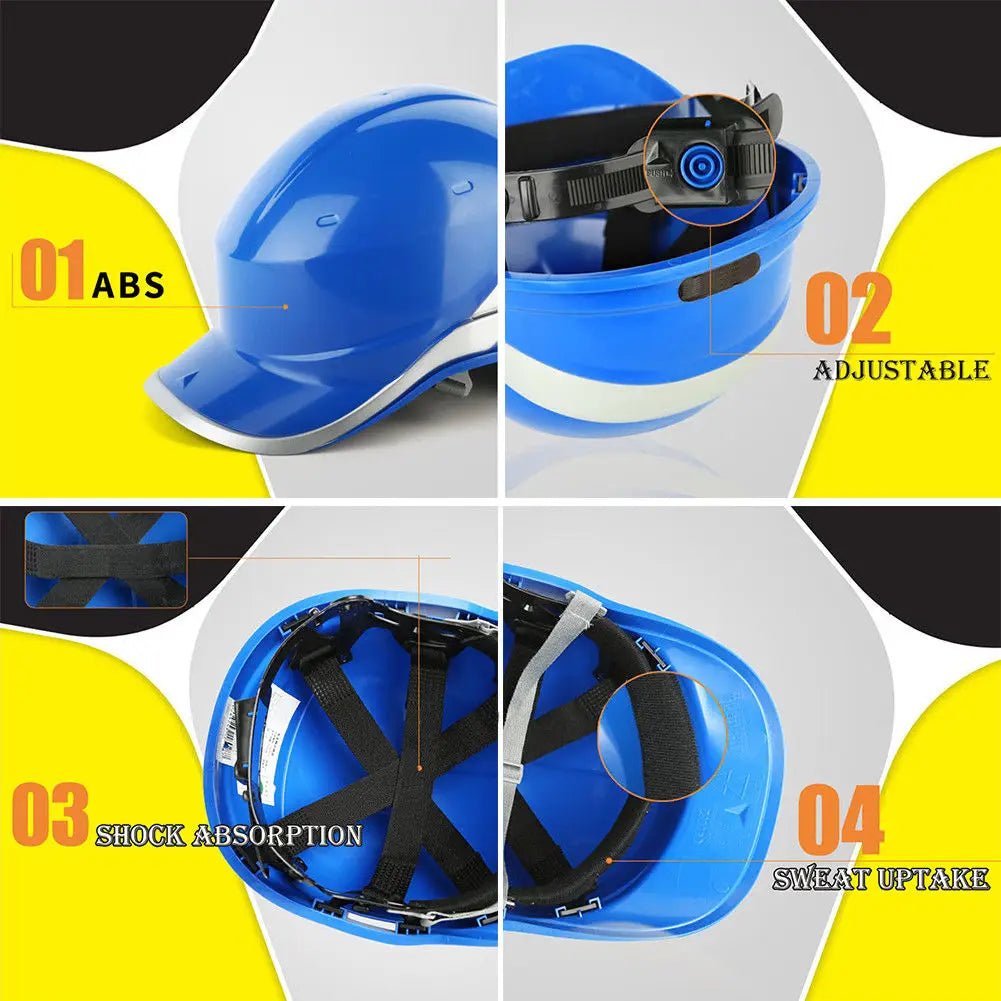 Hard Hat Safety Helmet High Hi Vis Baseball Reversible Sticker Hat Security Protection Construction Hard Hat Bump Cap - Checkouts USA