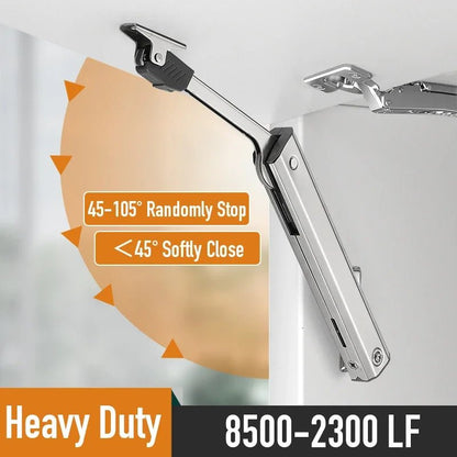 Heavy Duty Hydraulic Cabinet Hinge Randomly Stop Soft Closing Kitchen Hinges Adjustable Door Support Lift Up Door Hardware - Checkouts USA