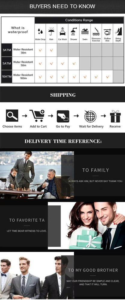 High Quality Watch For Men Luxury Luminous Waterproof Week Calendar Man Clock Leather Square Men's Quartz Watches Reloj - Checkouts USA