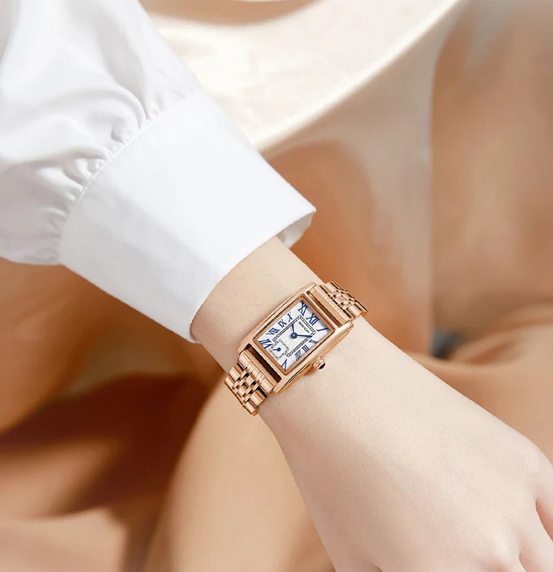 Hot Sale Women's Wristwatch Alloy Fashion Elegant Compact Quartz Ladies Rose Gold Wrist Watch Waterproof 3ATM Steel - Checkouts USA