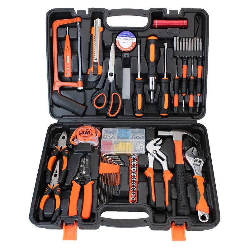 Household Hardware Tools Combination Set Car Maintenance Tools Electric Drill Impact Drill Set Toolbox - Checkouts USA