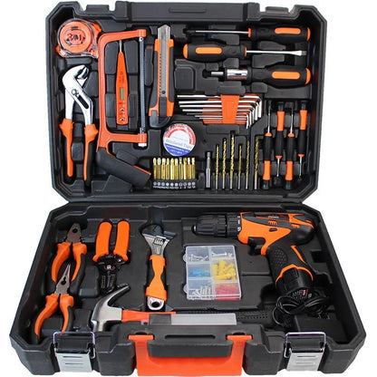 Household Hardware Tools Combination Set Car Maintenance Tools Electric Drill Impact Drill Set Toolbox - Checkouts USA