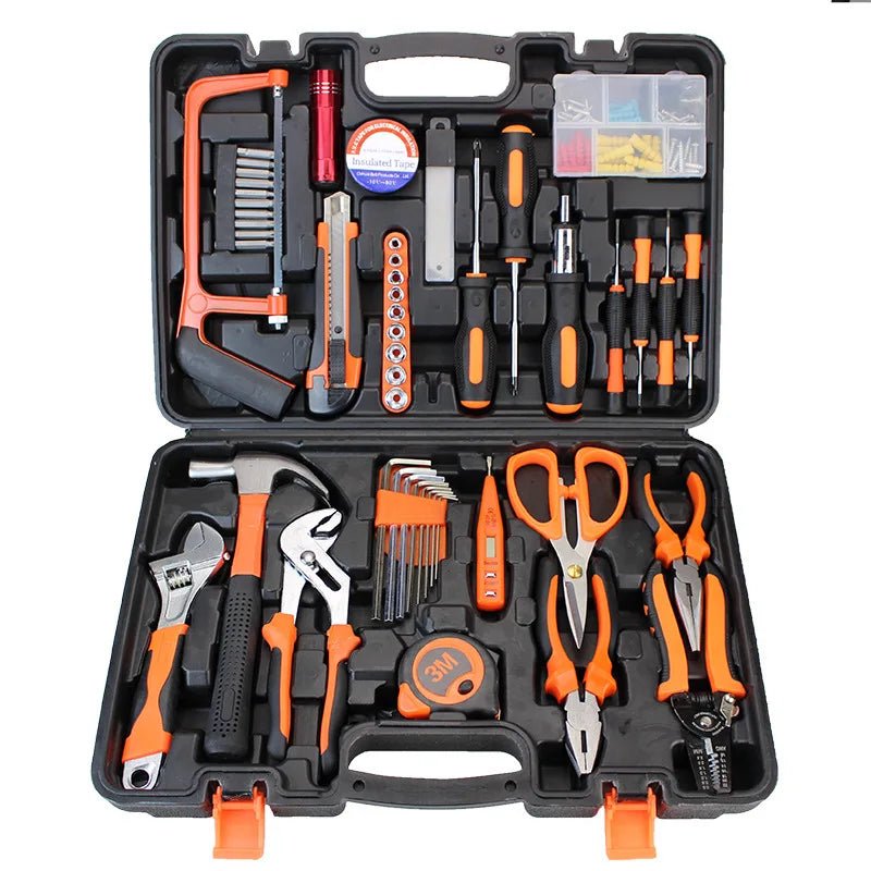 Household Hardware Tools Combination Set Car Maintenance Tools Electric Drill Impact Drill Set Toolbox - Checkouts USA