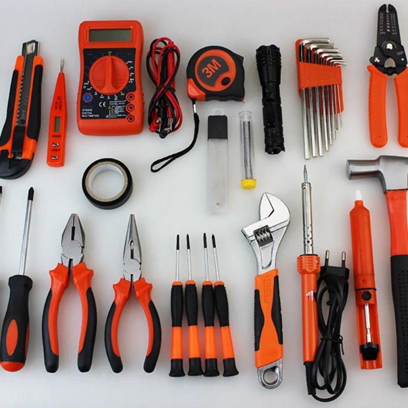 Household Hardware Tools Combination Set Car Maintenance Tools Electric Drill Impact Drill Set Toolbox - Checkouts USA