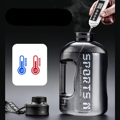 Insulated Water Bottles with Straw Gym Traveling Hiking Camping Hot Water Bottle for Men Women Leakproof Fitness Bottle - Checkouts UK