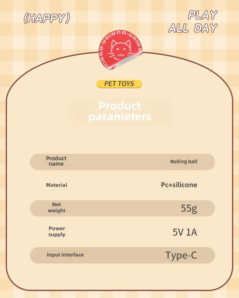 Interactive Dog Toys Rechargeable Pet Interactive Toys Electric Cats Ball Automatic Rolling Fake Tail Ball Dog Cats Toy - Furbury