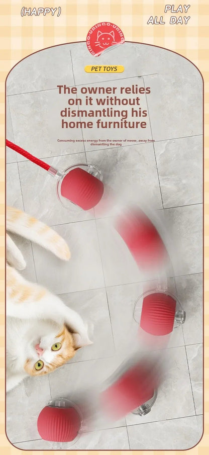 Interactive Dog Toys Rechargeable Pet Interactive Toys Electric Cats Ball Automatic Rolling Fake Tail Ball Dog Cats Toy - Furbury