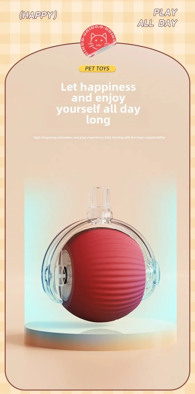 Interactive Dog Toys Rechargeable Pet Interactive Toys Electric Cats Ball Automatic Rolling Fake Tail Ball Dog Cats Toy - Furbury