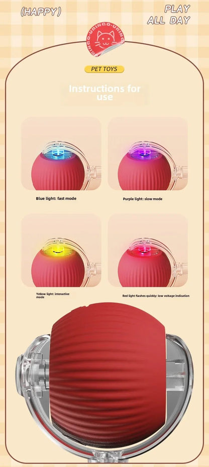 Interactive Dog Toys Rechargeable Pet Interactive Toys Electric Cats Ball Automatic Rolling Fake Tail Ball Dog Cats Toy - Furbury