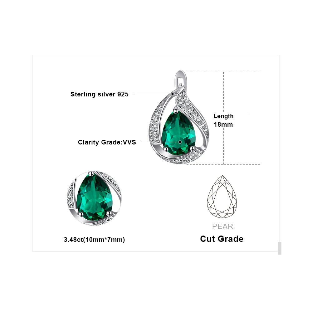 Jewelry Palace Ship From U.S. Green Simulated Nano Emerald 925 Sterling Silver Hoop Clip Earrings for Women Jewelry - Checkouts USA