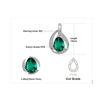 Jewelry Palace Ship From U.S. Green Simulated Nano Emerald 925 Sterling Silver Hoop Clip Earrings for Women Jewelry - Checkouts USA