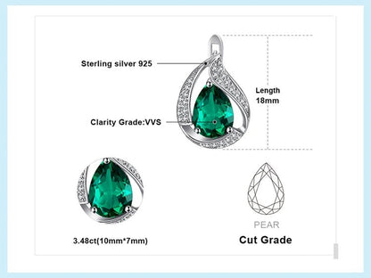 Jewelry Palace Ship From U.S. Green Simulated Nano Emerald 925 Sterling Silver Hoop Clip Earrings for Women Jewelry - Checkouts USA