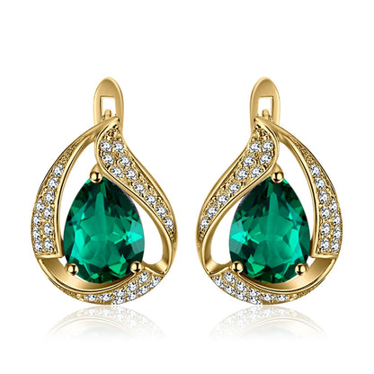 Jewelry Palace Ship From U.S. Green Simulated Nano Emerald 925 Sterling Silver Hoop Clip Earrings for Women Jewelry - Checkouts USA