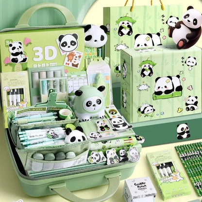 Kawaii Panda Stationery Set Student Pencil Case Stickers Pencil Stationery Gift Learning Supplies Full Gift Box - Checkouts USA