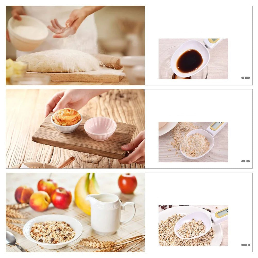 LCD Digital Kitchen Scale Electronic Cooking Food Weight Measuring Spoon 500g 0.1g Coffee Tea Sugar Spoon Scale Kitchen Tool - Checkouts UK