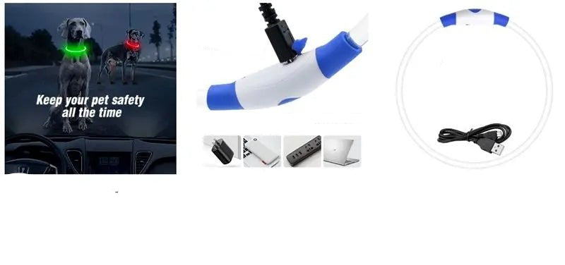 Led Dog Collar Luminous Usb Cat Dog Collar 3 Modes Led Light Glowing Loss Prevention LED Collar For Dogs Pet Dog Accessories - Checkouts UK