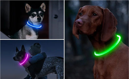Led Dog Collar Luminous Usb Cat Dog Collar 3 Modes Led Light Glowing Loss Prevention LED Collar For Dogs Pet Dog Accessories - Checkouts UK