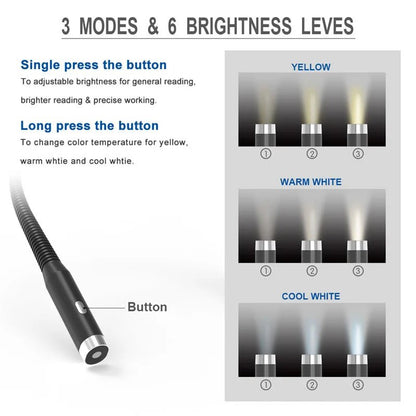 Led Rechargeable Neck Light 3 Modes Hug Reading Lamp Portable Book Light Novelty Flashlight Book Lamp Night Light Neck Light - Checkouts USA