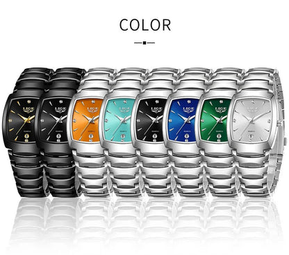 LIGE Elegant Square Women Watch Fashion Waterproof Quartz Wristwatch Luxury Stainless Steel Calendar Classic Ladies Watches+Box - Checkouts USA
