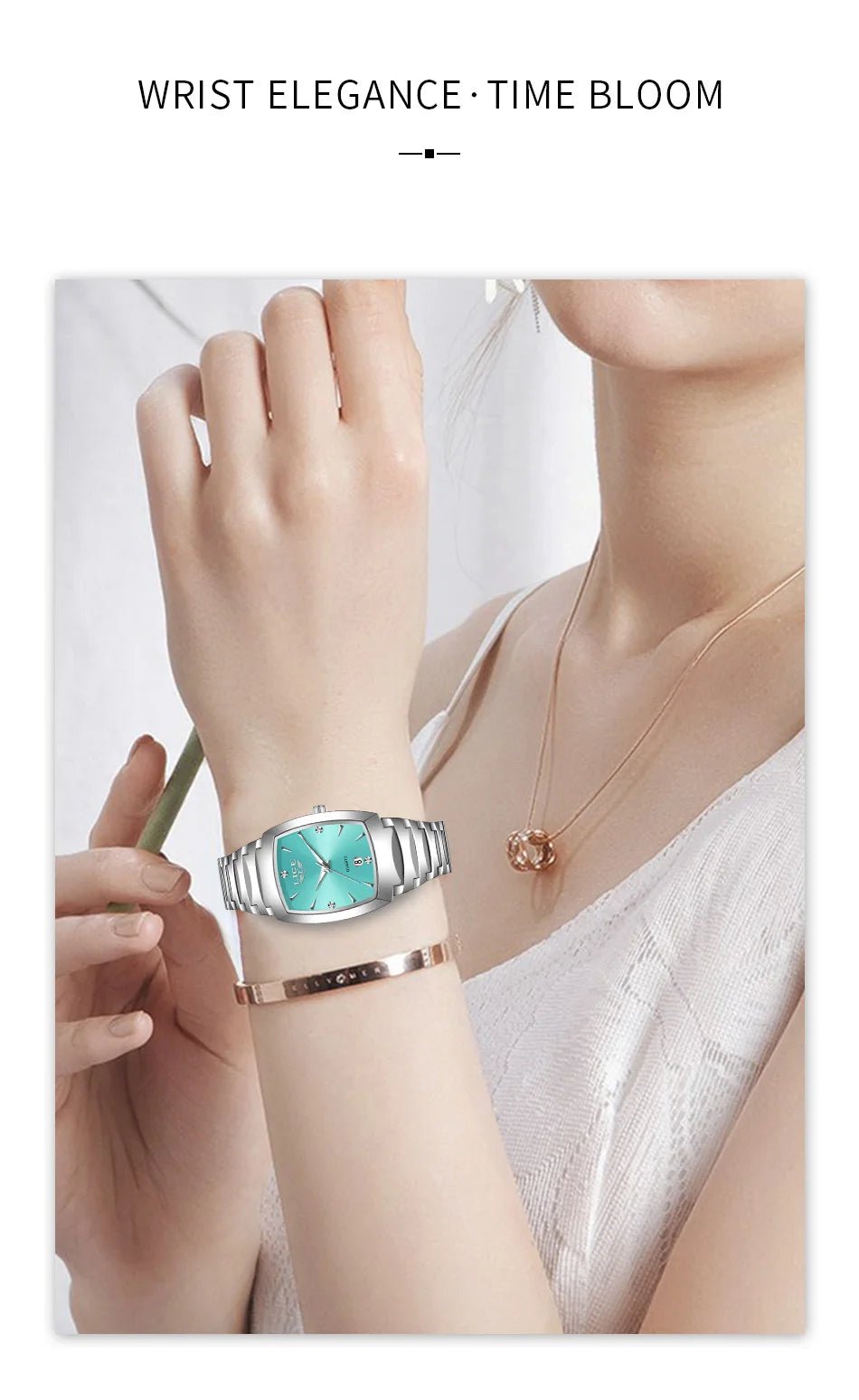 LIGE Elegant Square Women Watch Fashion Waterproof Quartz Wristwatch Luxury Stainless Steel Calendar Classic Ladies Watches+Box - Checkouts USA