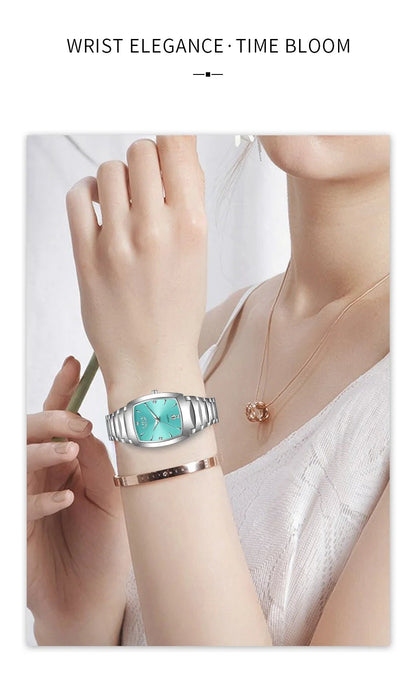 LIGE Elegant Square Women Watch Fashion Waterproof Quartz Wristwatch Luxury Stainless Steel Calendar Classic Ladies Watches+Box - Checkouts USA