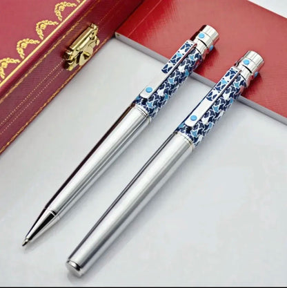 Luxury Ca Ballpoint Pens Writing Stationery High Quality Silver Office Supplies Ink Smooth Rollerball Pen S Series - Checkouts USA