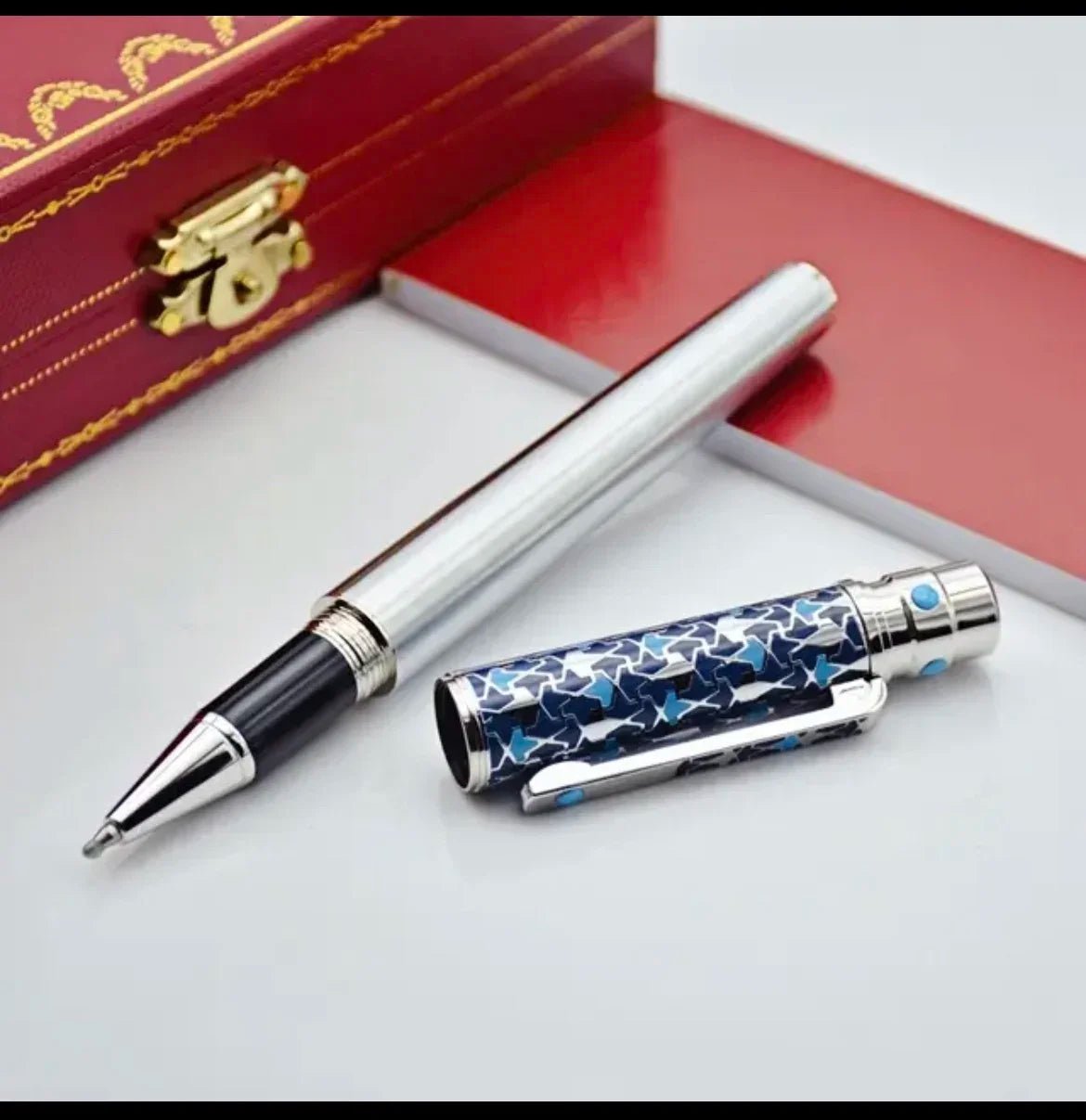 Luxury Ca Ballpoint Pens Writing Stationery High Quality Silver Office Supplies Ink Smooth Rollerball Pen S Series - Checkouts USA
