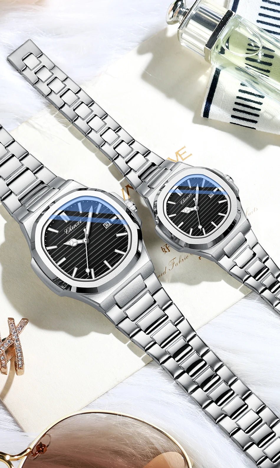 Luxury Fashion Women's Wristwatch Elegant Stainless Steel Quartz Watch For Women Waterproof Watches Clock - Checkouts USA