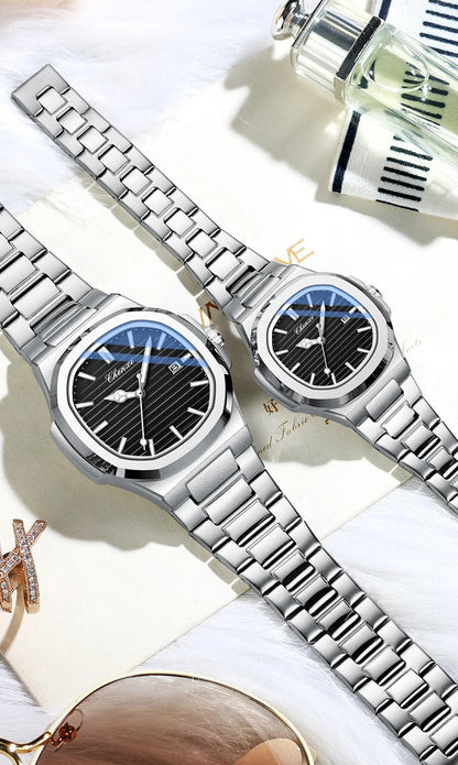 Luxury Fashion Women's Wristwatch Elegant Stainless Steel Quartz Watch For Women Waterproof Watches Clock - Checkouts USA