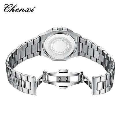 Luxury Fashion Women's Wristwatch Elegant Stainless Steel Quartz Watch For Women Waterproof Watches Clock - Checkouts USA