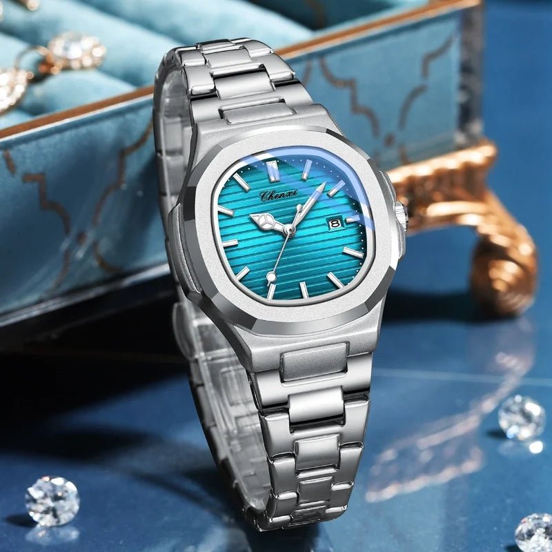 Luxury Fashion Women's Wristwatch Elegant Stainless Steel Quartz Watch For Women Waterproof Watches Clock - Checkouts USA