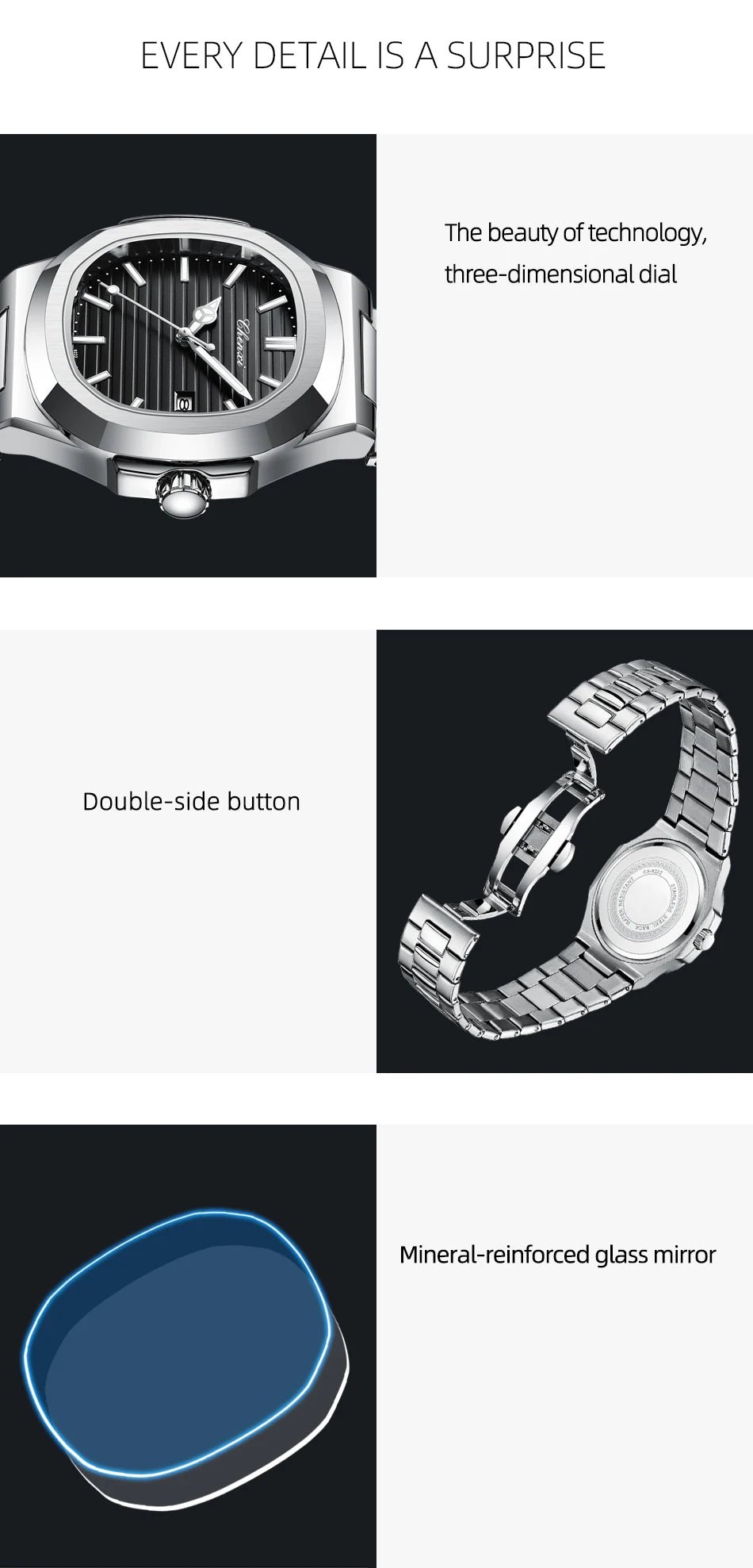 Luxury Fashion Women's Wristwatch Elegant Stainless Steel Quartz Watch For Women Waterproof Watches Clock - Checkouts USA