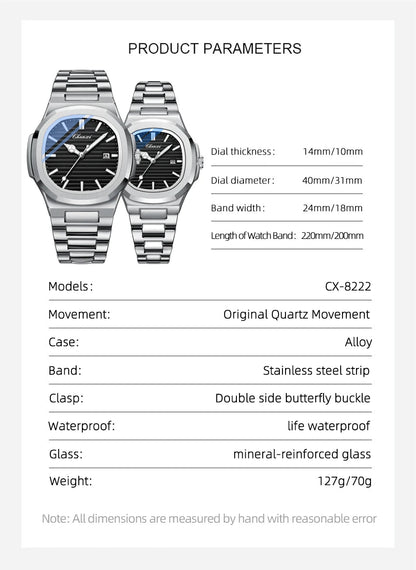 Luxury Fashion Women's Wristwatch Elegant Stainless Steel Quartz Watch For Women Waterproof Watches Clock - Checkouts USA