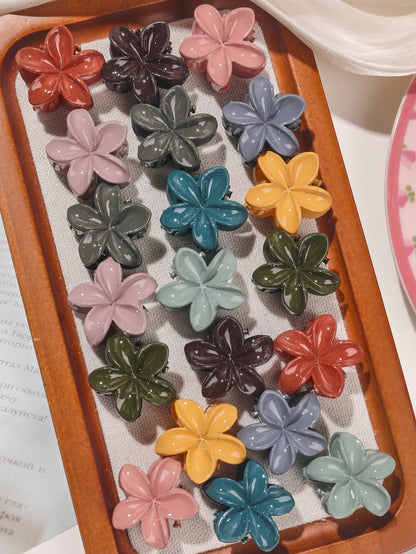 Mini Flower Hair Clips Pack for Women - Creaseless Styling Claw Clips for Bangs and Tiny Hair Styling - Checkouts UK