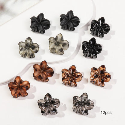 Mini Flower Hair Clips Pack for Women - Creaseless Styling Claw Clips for Bangs and Tiny Hair Styling - Checkouts UK