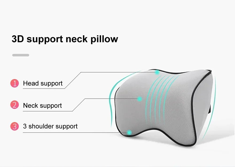 New Headrest Neck Pillow Auto Car Neck Cushion Memory Foam Breathable Head Support Neck Rest Protector Automobiles Interior - Checkouts USA